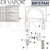 Bristan Liquorice Professional Sink Mixer Pull Down Spray Tap Spares